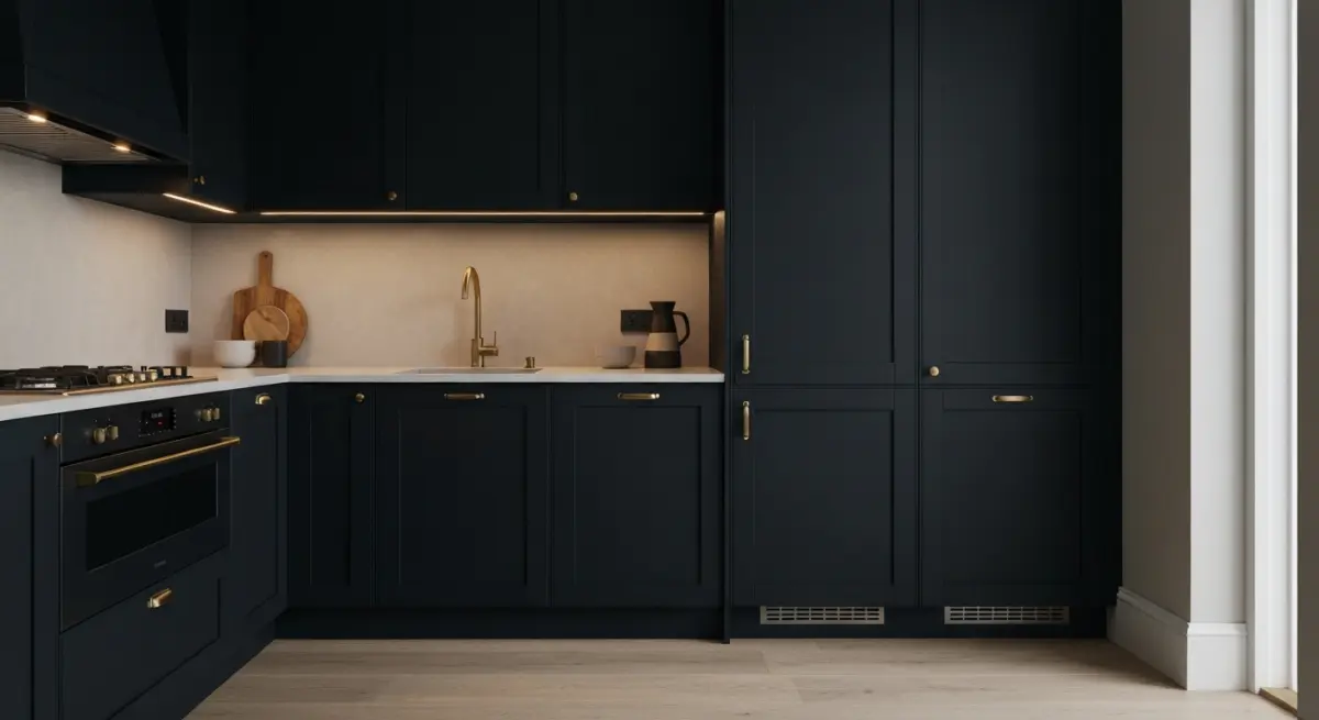 Covering cuisine noir mat moderne